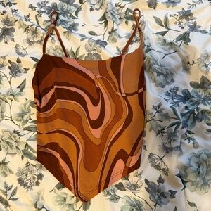 Stylish Brown and Pink Crop Top